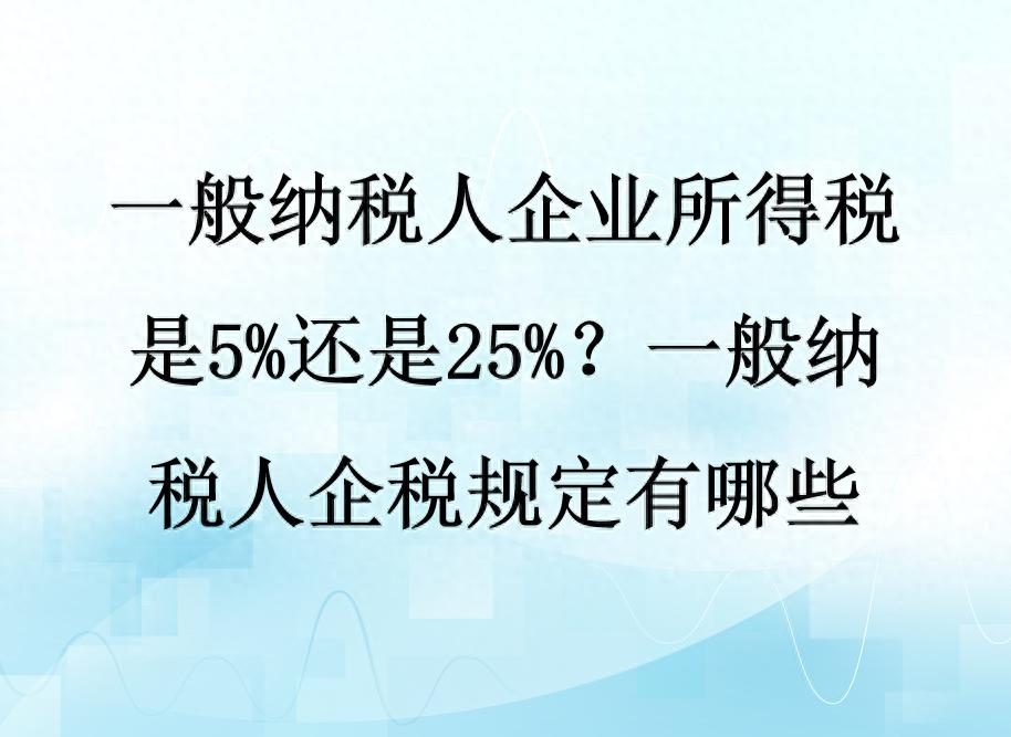 一般纳税人企业所得税税率是多少？企税规定有哪些？
