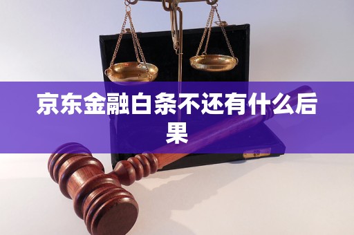 京东金融白条不还有什么后果